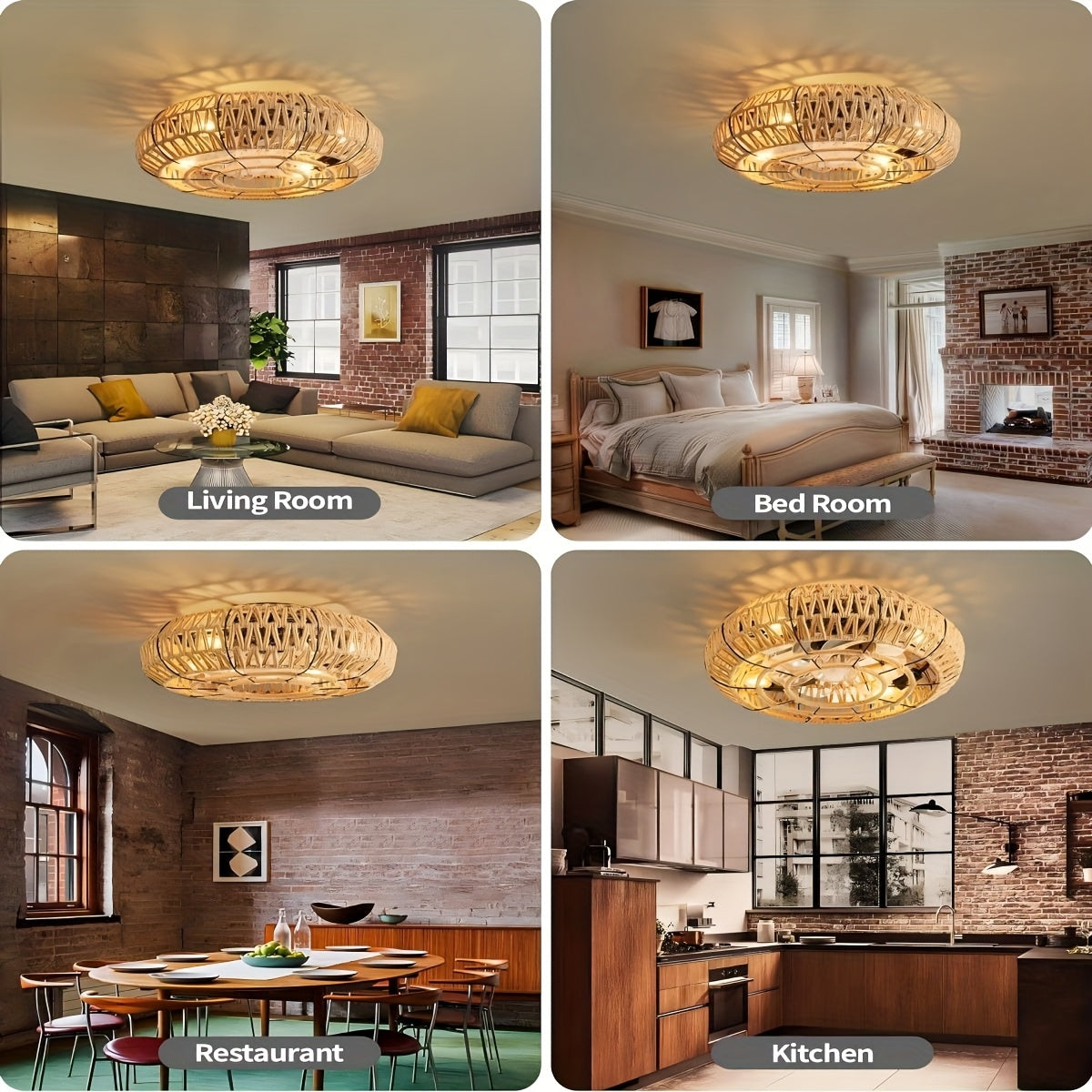 Handwoven Rattan Ceiling Fan – Zen Style and Functionality