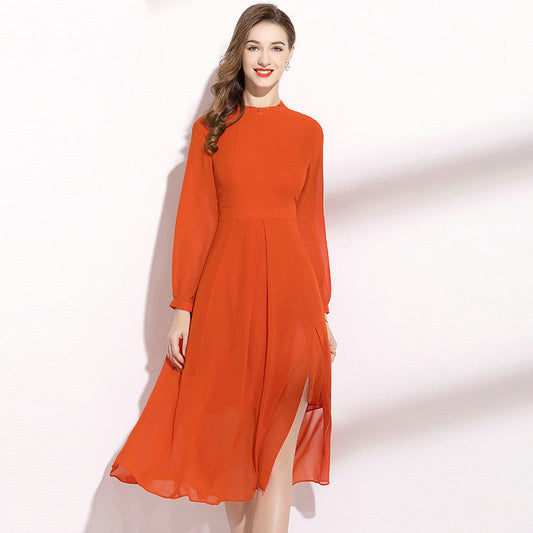 Elegantes oranges Kleid für Damen