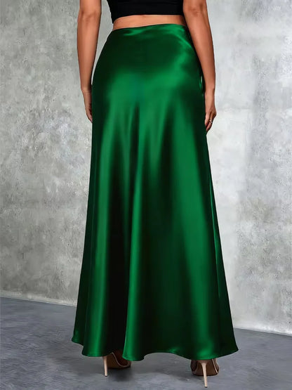 Jupe en satin taille haute
