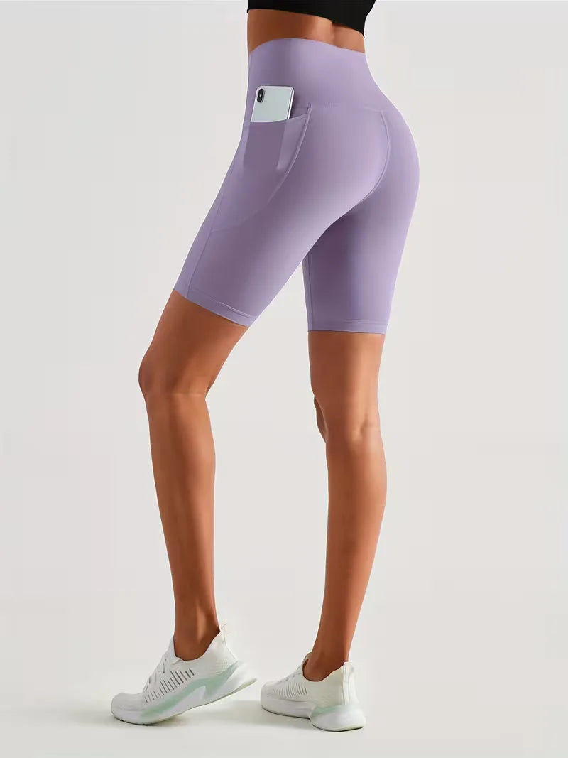 High-Waisted Sports Shorts