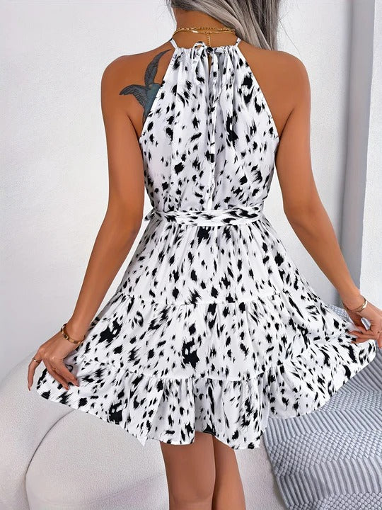 Dress with Bow and Leopard Print - Susi