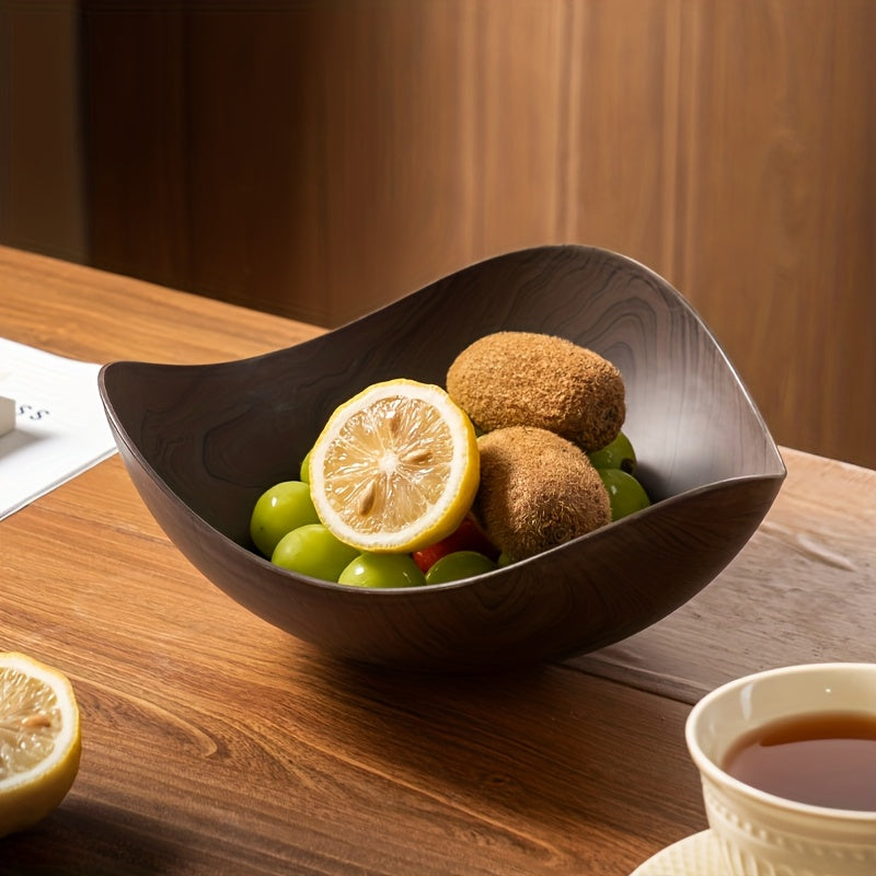 Large Fruit Bowl with Wood Look – Decorative and Practical for Table Use