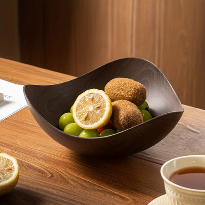 Large Fruit Bowl with Wood Look – Decorative and Practical for Table Use