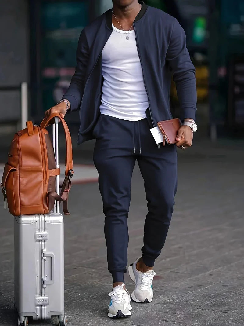 Men's Tracksuit with Zip Jacket and Trousers