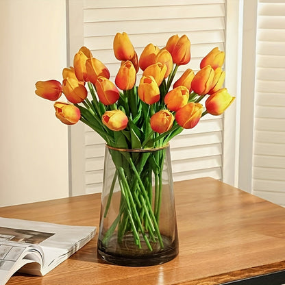 Set mit 15 naturgetreuen Kunsttulpen – ideal für Hochzeiten, Partys und die Dekoration zu Hause