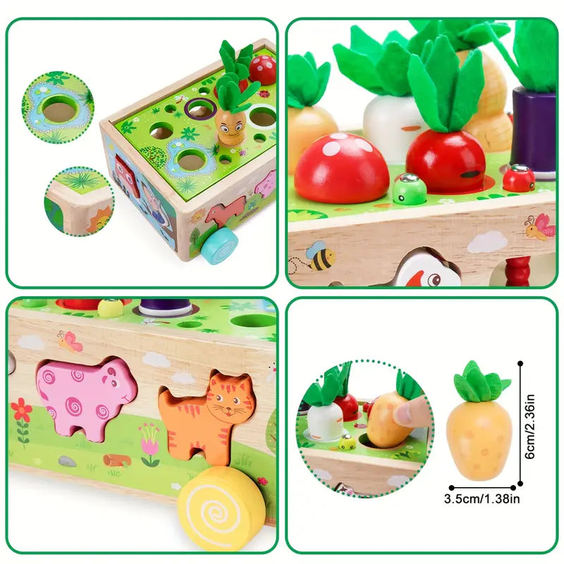 Multifunctional Wooden Toy Cube - Educational Play Fun
