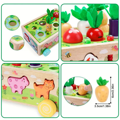 Multifunctional Wooden Toy Cube - Educational Play Fun