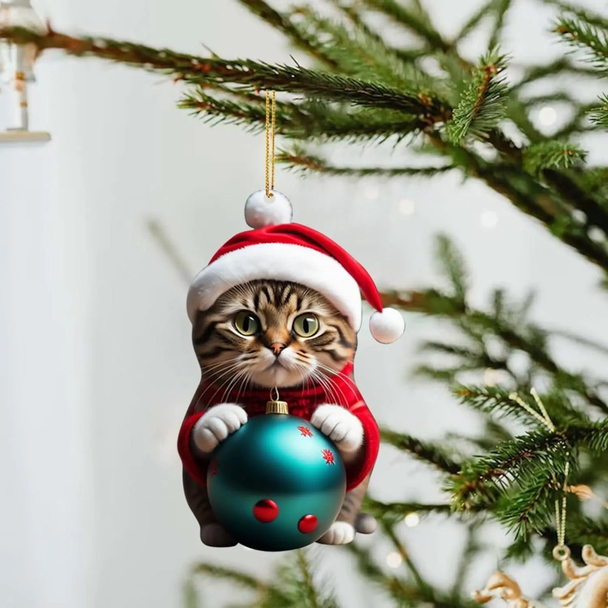Decorazione natalizia a forma di gatto - Graziosa decorazione festiva per l'albero