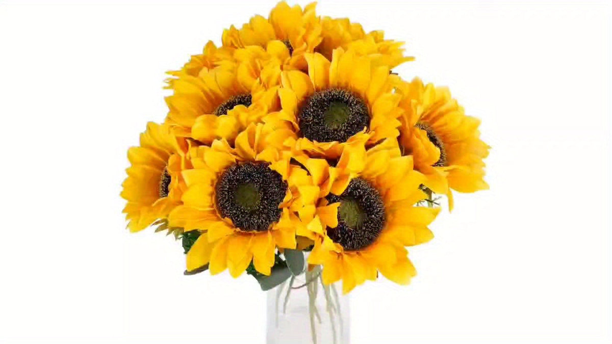 Juego de 11 girasoles vibrantes – Perfectos para el otoño, bodas y decoración del jardín