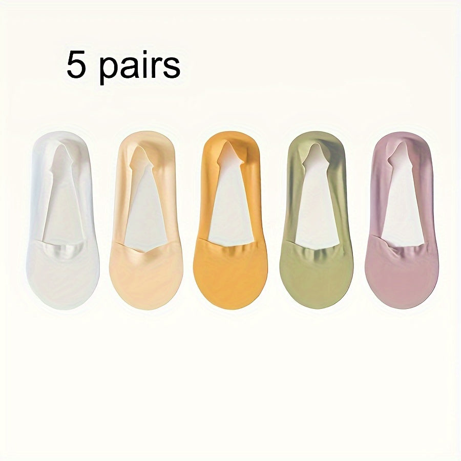5 paar ijzijden sokken – Ademend en antislip, onzichtbaar onder damesschoenen