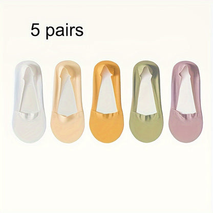 5 paar ijzijden sokken – Ademend en antislip, onzichtbaar onder damesschoenen