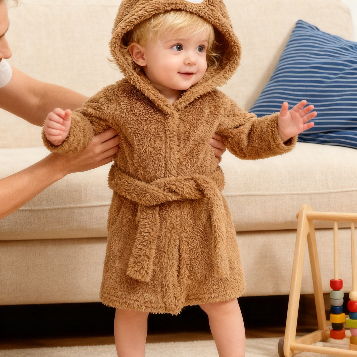 Roupão com capuz para bebé – roupão macio de tecido teddy para bebés e crianças pequenas, ideal para o inverno