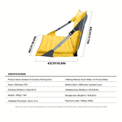 Sillón inflable AirComfort – Ajustable y compacto
