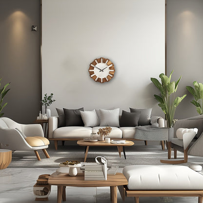 Reloj de pared rústico de madera con mecanismo silencioso – Diseño atemporal para la sala de estar, la oficina y el dormitorio