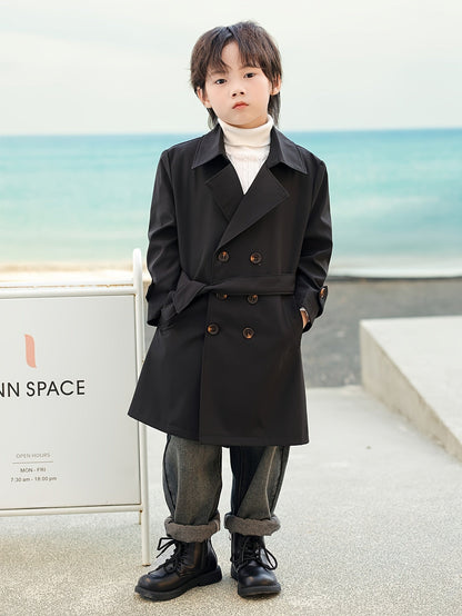 Windbreaker for boys, mid-length with double buttons - Franz