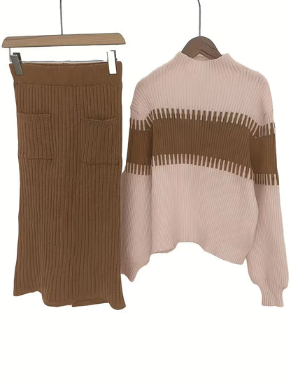 Ensemble deux pièces avec texture côtelée