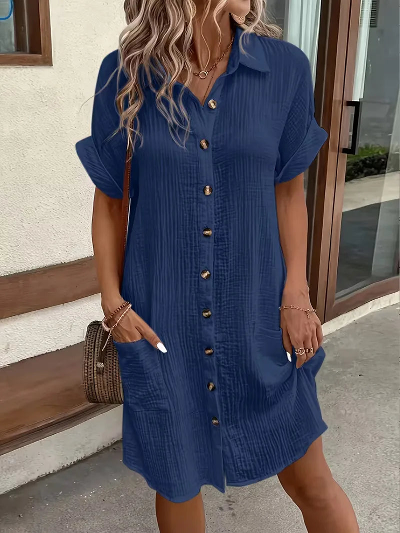 Robe chemise à manches courtes