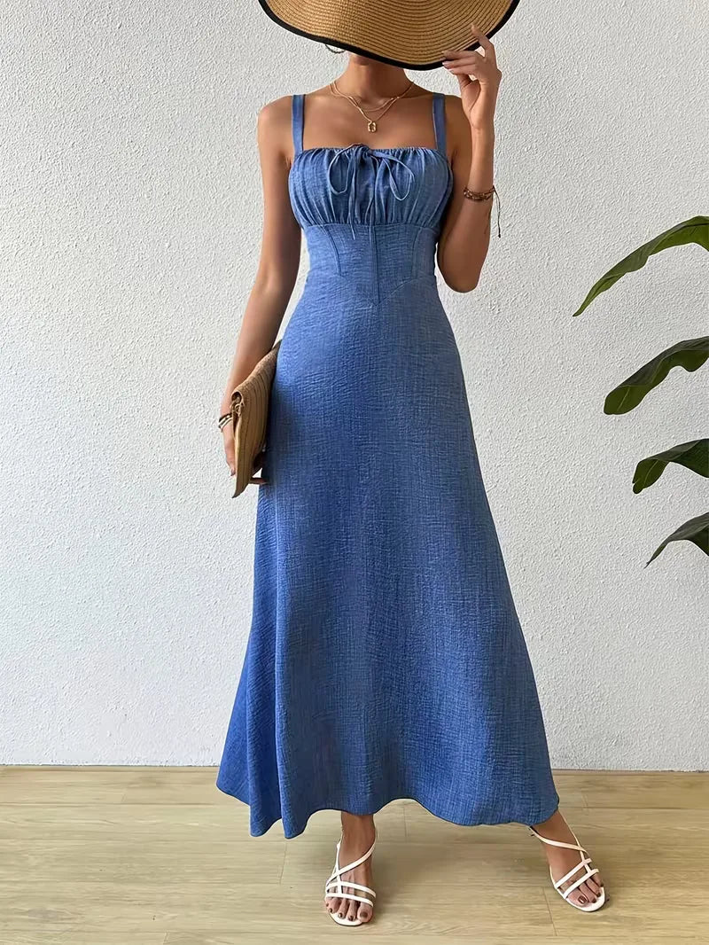 Robe portefeuille à fines bretelles