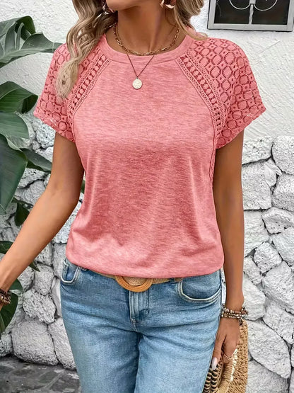 T-shirt à manches courtes avec détails en dentelle