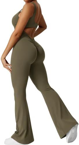 Sleeveless Flared Jumpsuit for Yoga & Fitness