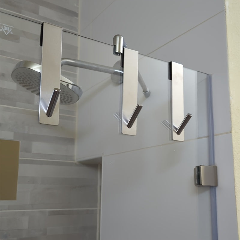 Modern Steel Glass Door Hooks Set – Stylish, Silent and Practical