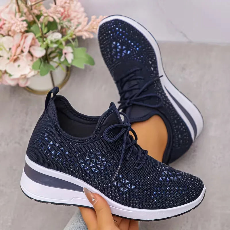Baskets plateformes avec tige en maille