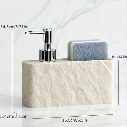 Kitchen soap dispenser with sponge holder made of natural stone – Stylish and practical