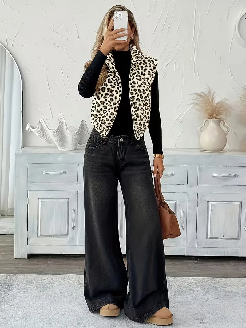 Gilet zippé avec fausse peau de mouton