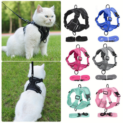 Reflecterend kattentuigje met riem - ideaal voor wandelingen en training