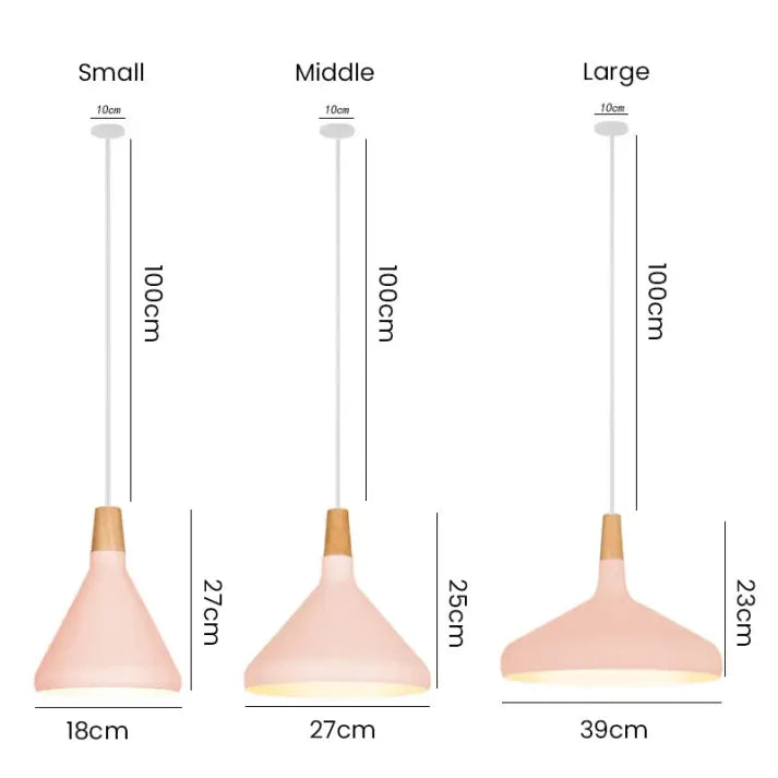 Kuželové kovové závěsné svítidlo Macaron - minimalistické a stylové