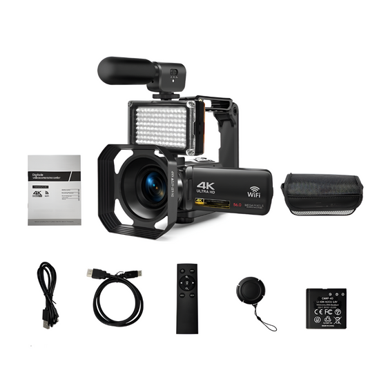 8K camcorder – 64MP photos Wi-Fi connection Complete Creator Kit