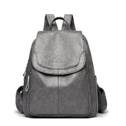 Leather sturdy backpack for women - Xeres