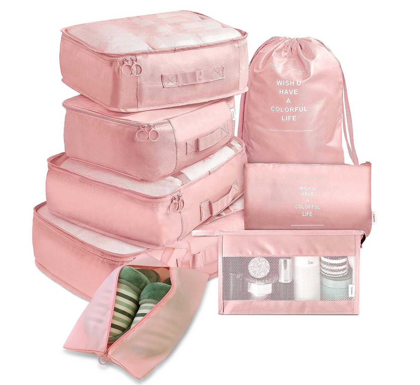 8-Piece Travel Set – Luggage Dividers & Organizer Cubes