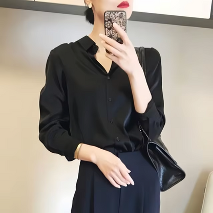 Women's Chic Long Sleeve Blouse for an Elegant Fit