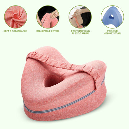 Knee Pillow Memory Foam - MEMORY FOAM - FOR BACK DISCOMFORT, SIDE SLEEPERS & PREGNANCY