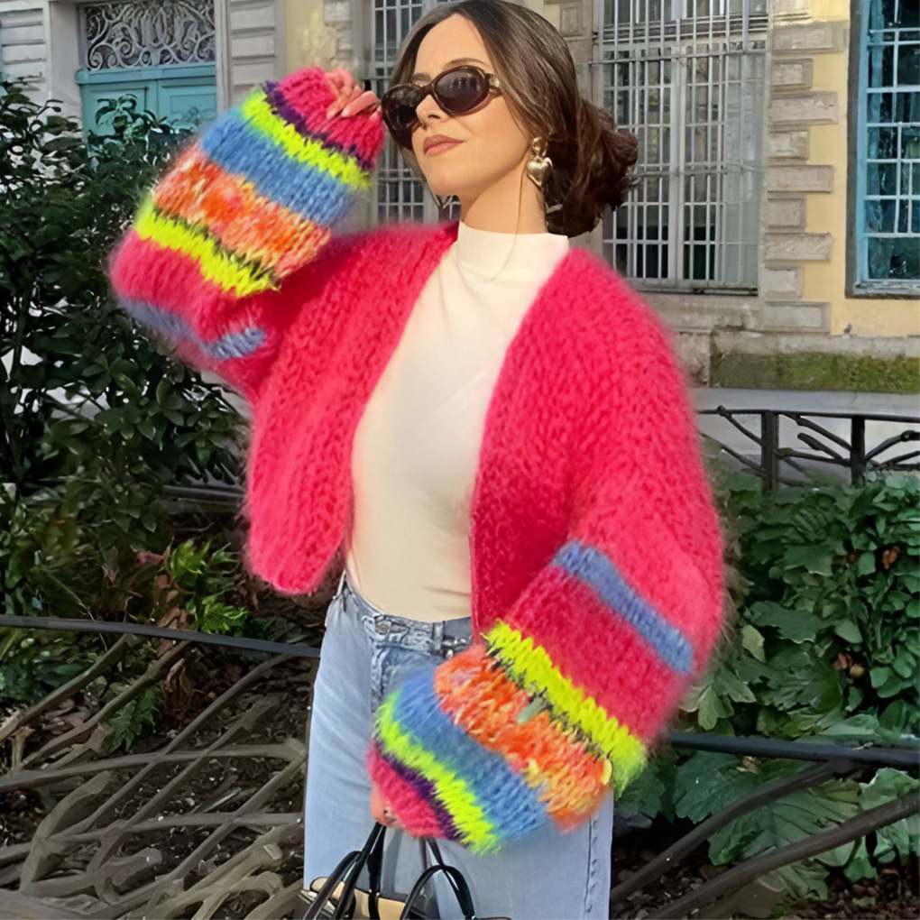 Striped Open Cardigan for Women
