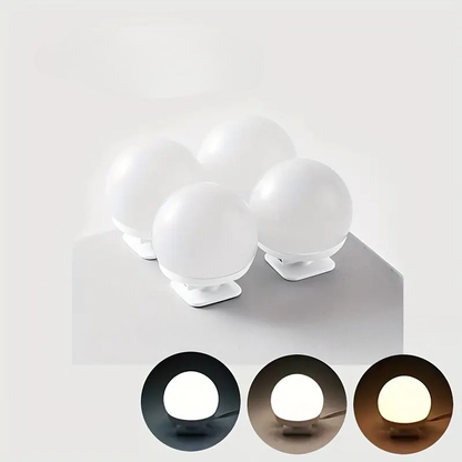 Illuminazione dimmerabile a LED per specchio, con sfere luminose e luce regolabile per il trucco