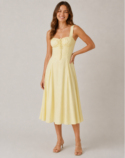 Jessy - Midi dress with corset and side split