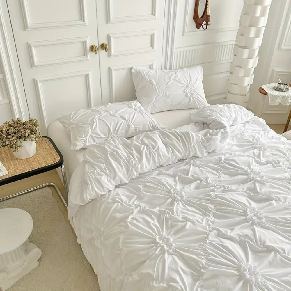 Luxury Duvet Cover Set with Pinch Pleat Design
