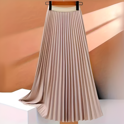 Stylish Midi Skirt with Flowy Pleats for Women