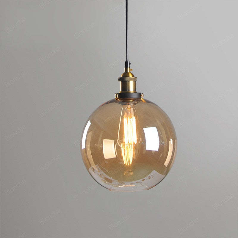 Vintage Industrial Pendant Light – Glass & Metal