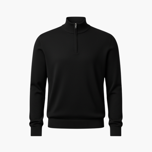 Jersey para hombre con media cremallera y bajo de canalé