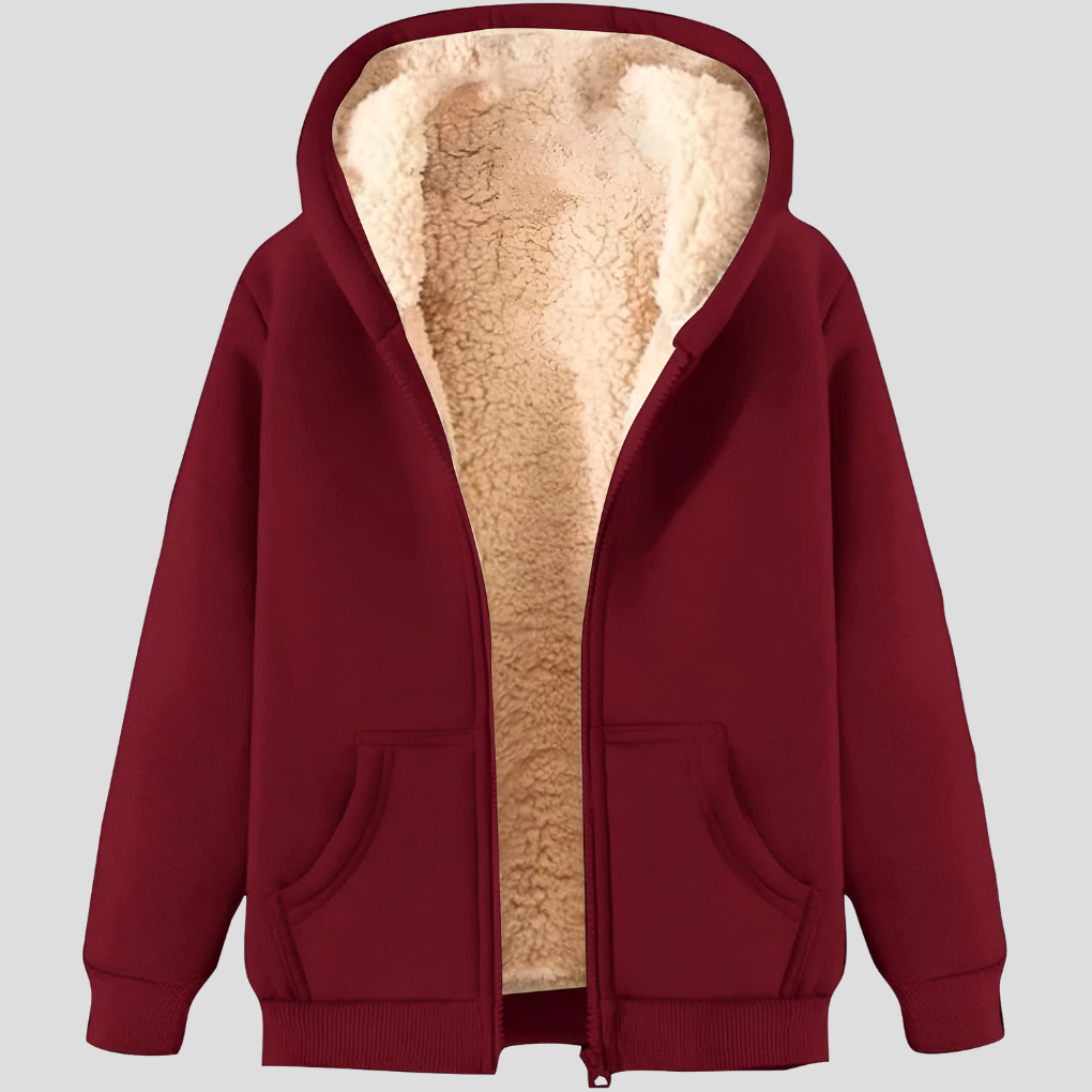 Warm fleece-lined winter hoodie for men