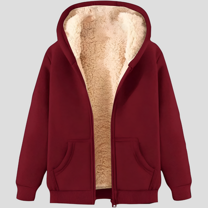 Warm fleece-lined winter hoodie for men