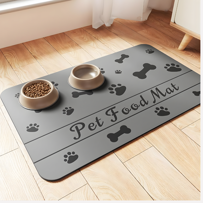 Pet Feeding Mat - Absorbent Pet Placemat for Food and Water Bowls