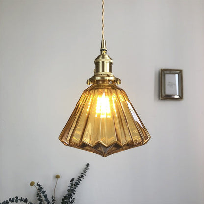 Lámpara colgante moderna de vidrio en forma de diamante