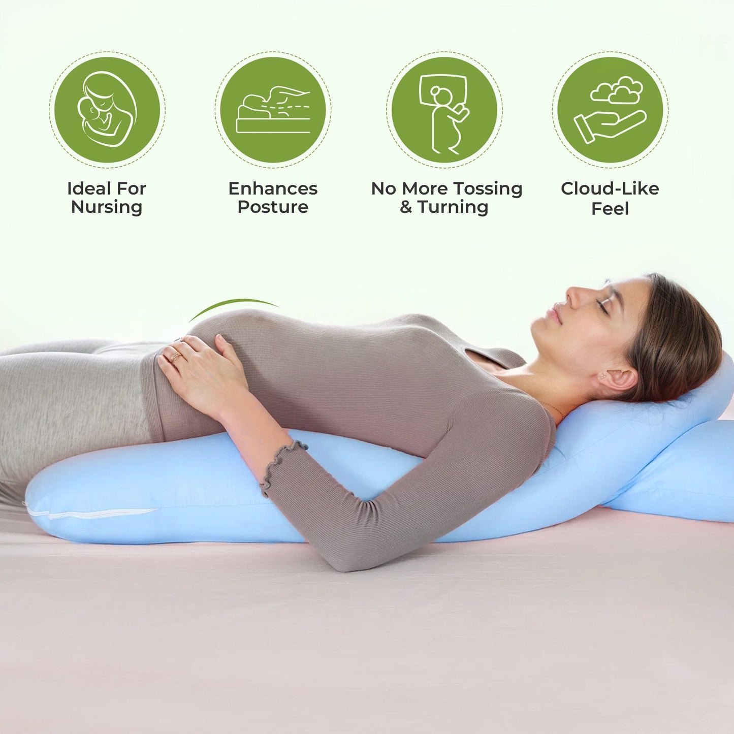 All Night Sleep Pregnancy U Pillow - Must Have for Regular Comfort & Maternity Sleep