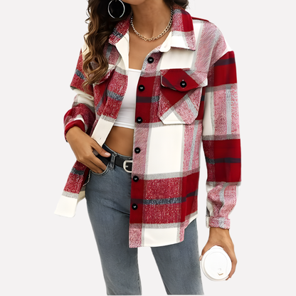 Giacca-camicia a quadri da donna