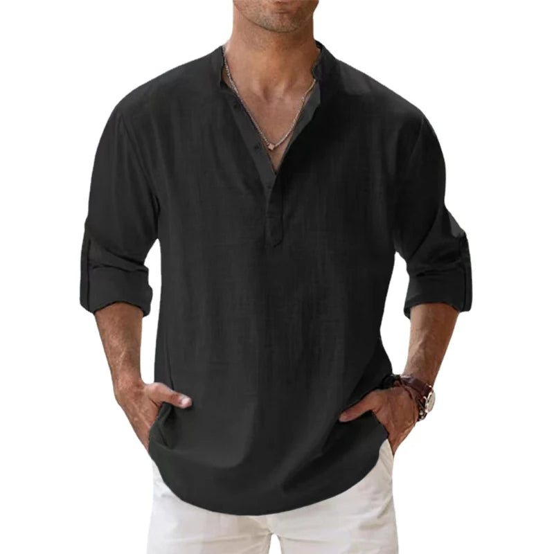 Linen Long Sleeve Shirt for Men