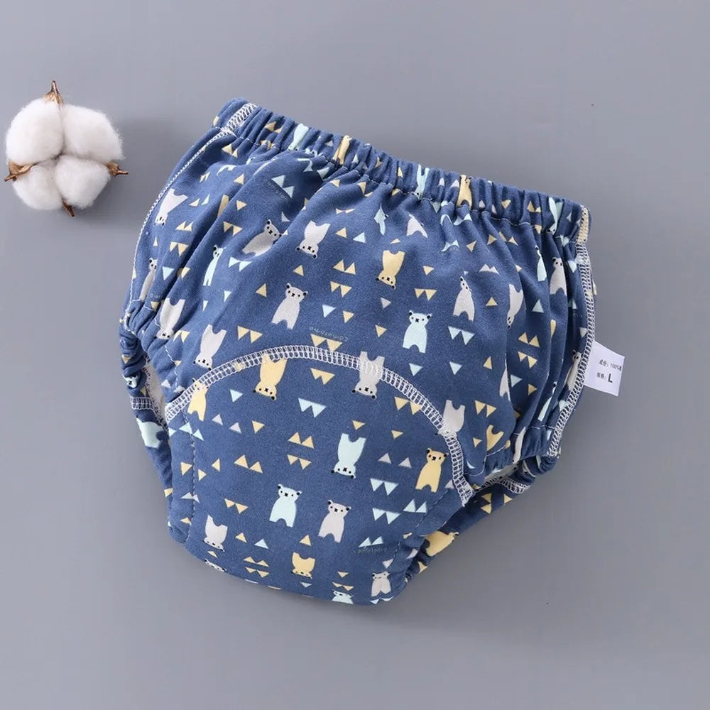 Reusable Baby Nappy Pants with Waterproof 6-Layer Crotch